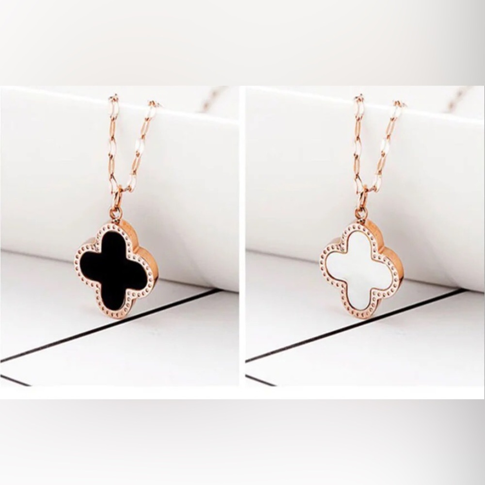 NEW Luxuriously Flower Four Leaf Clover Lucky Charm Necklace - Picture 7 of 14